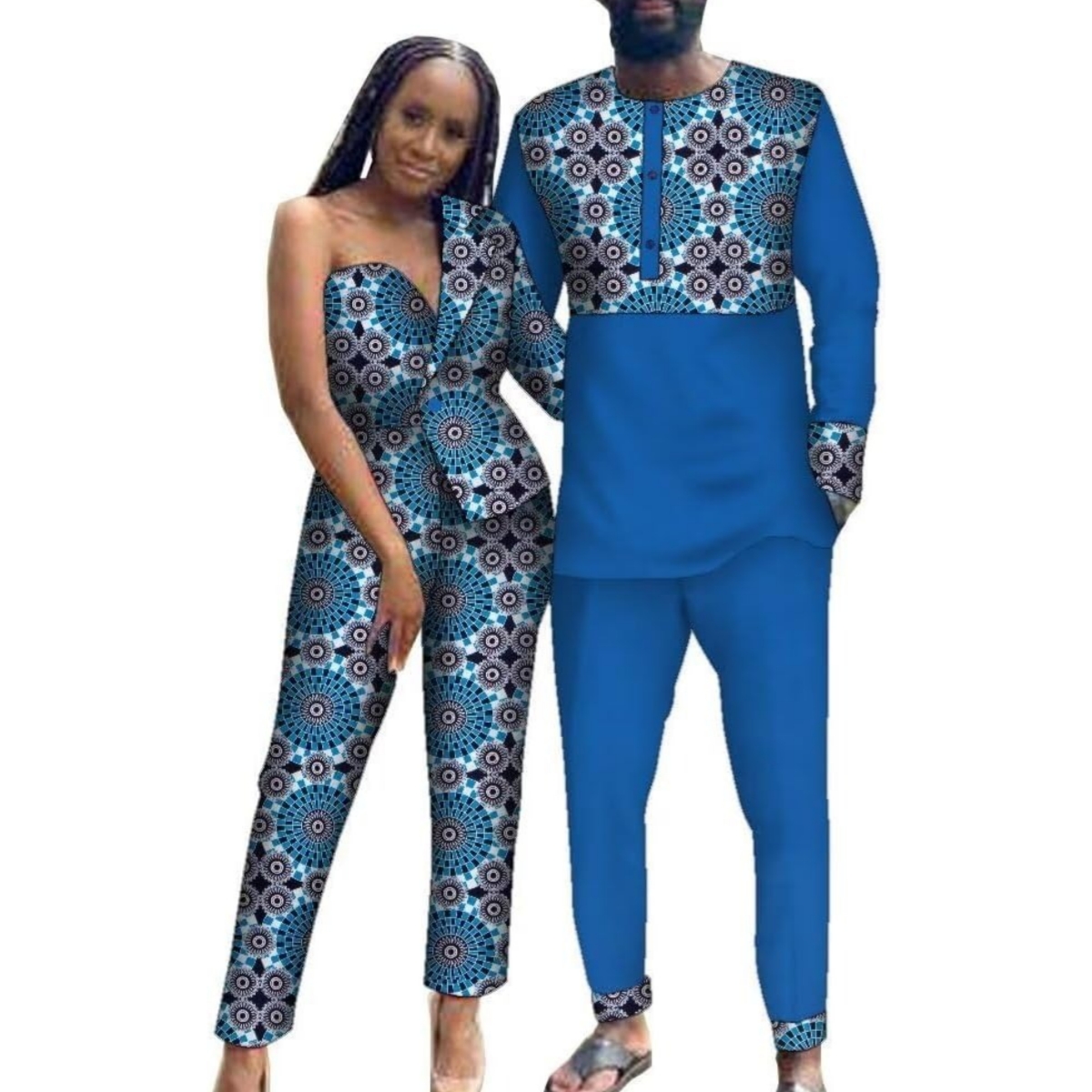 Boubou Men Africa - Afrykańskie ubrania Bazin Riche dla par