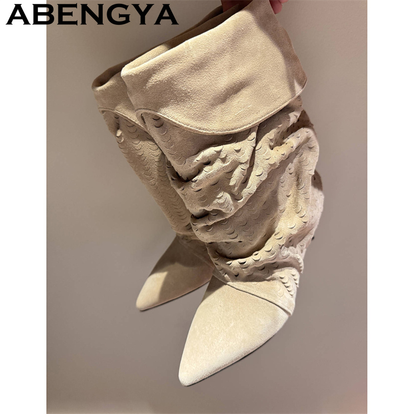 Ethnic Fashion - Damskie botki do połowy łydki, nowe