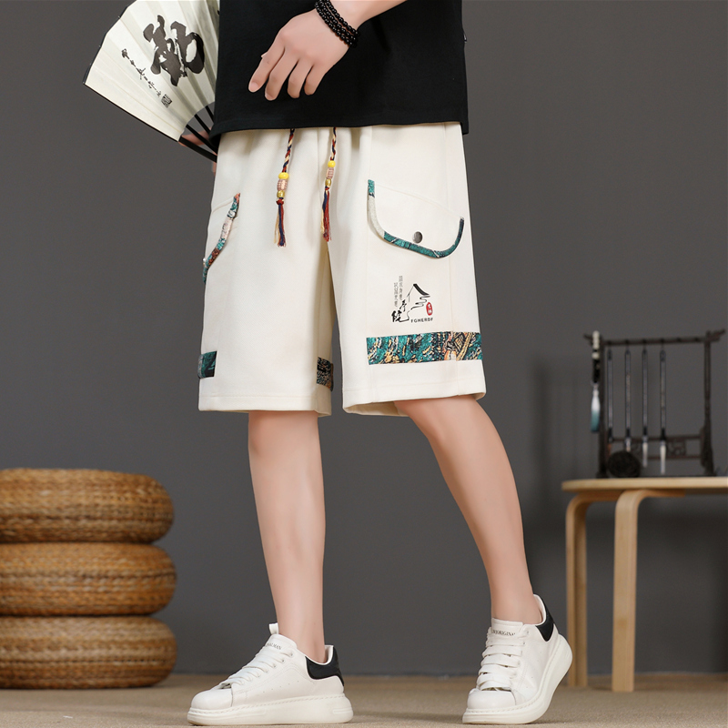 Urban Ethnic Fashion - Męskie spodenki z jedwabiu lodowego, nowa