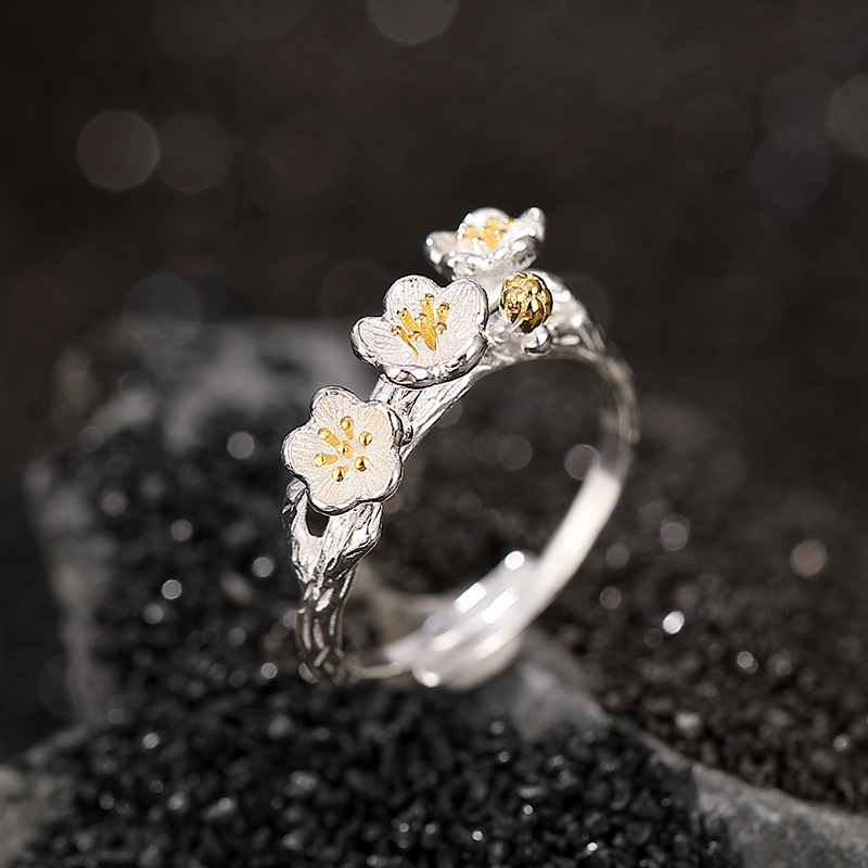 Ethnic Fashion Wear - 925 Sterling Silver Flower branch Otwarte