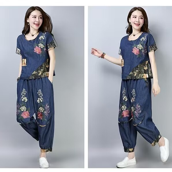 Ethnic Fashion Wear - Damski komplet w stylu etnicznym plus
