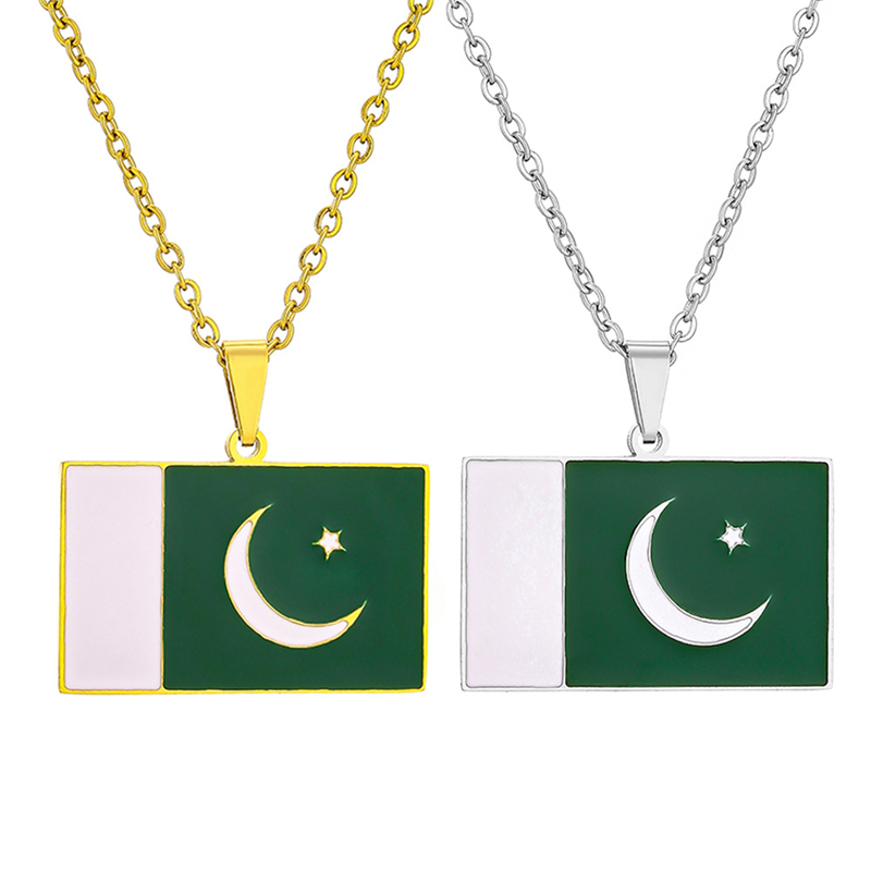 Ethnic Fashion Pakistan - Pakistan Naszyjnik z flagą narodową dla