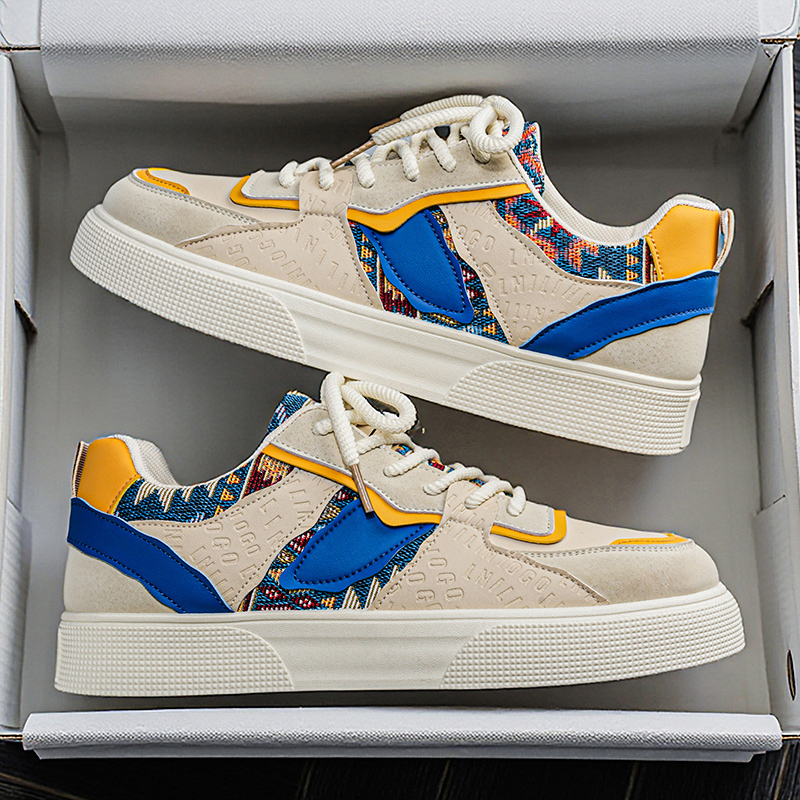 Ethnic Fashion Wear - Męskie sneakersy vintage z patchworkiem na