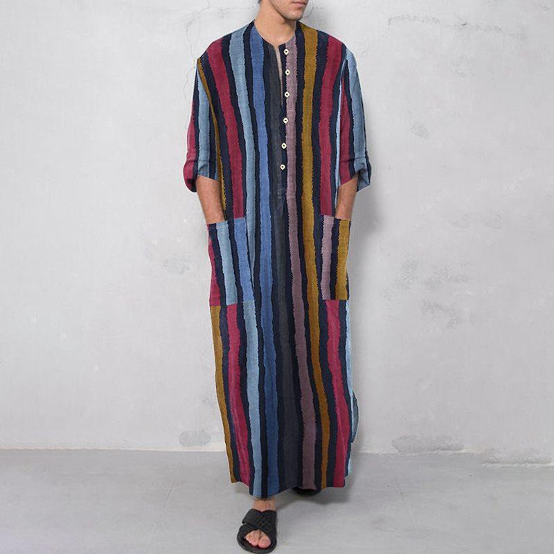Męska koszula w paski z nadruk – Ethnic Wear Fashion Designer recenzja i cena