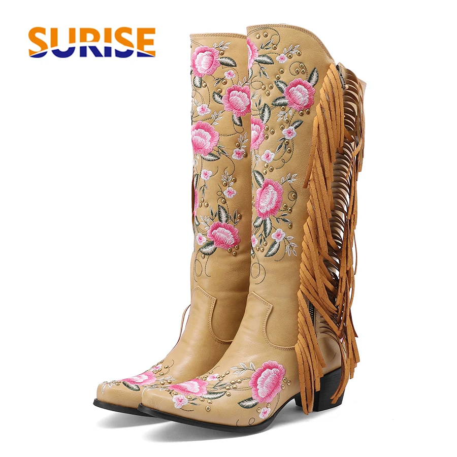 Moda Haft Kwiat Zachodnie buty – Ethnic Fashion recenzja i cena